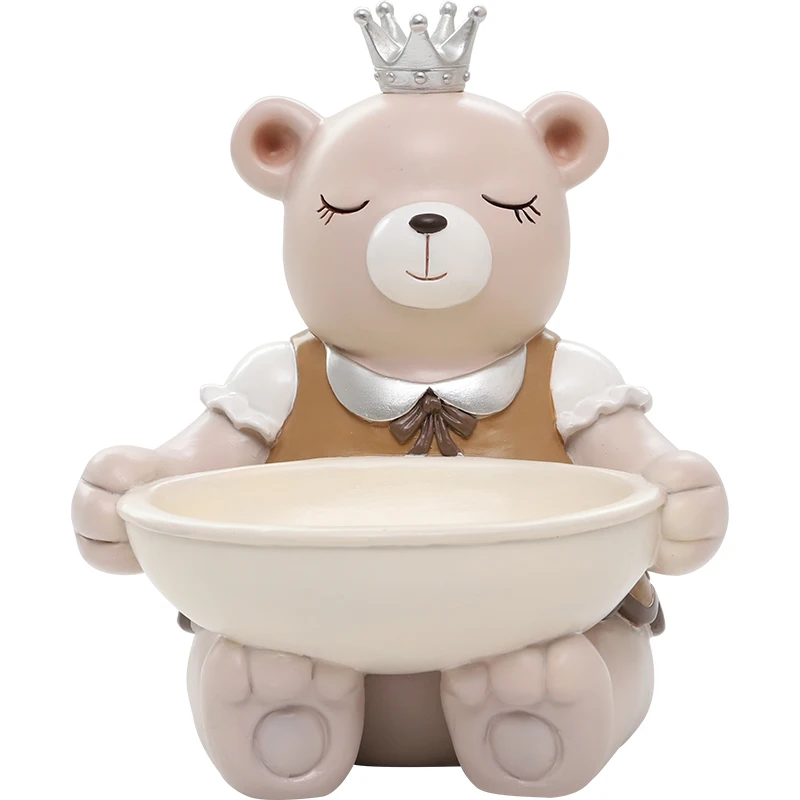 Roogo Figurine Large Sundries Container Storage Tray Cute Animal Resin Ornaments Crafts Modern Minimalist Decoration Home Weddin