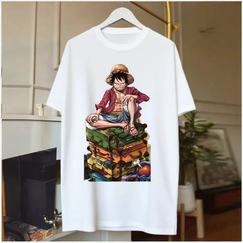 

ONE PIECE Luffy, летняя мужская и женская повседневная свободная футболка с высококачественным принтом, модный спортивный топ для фитнеса, праздничный подарок