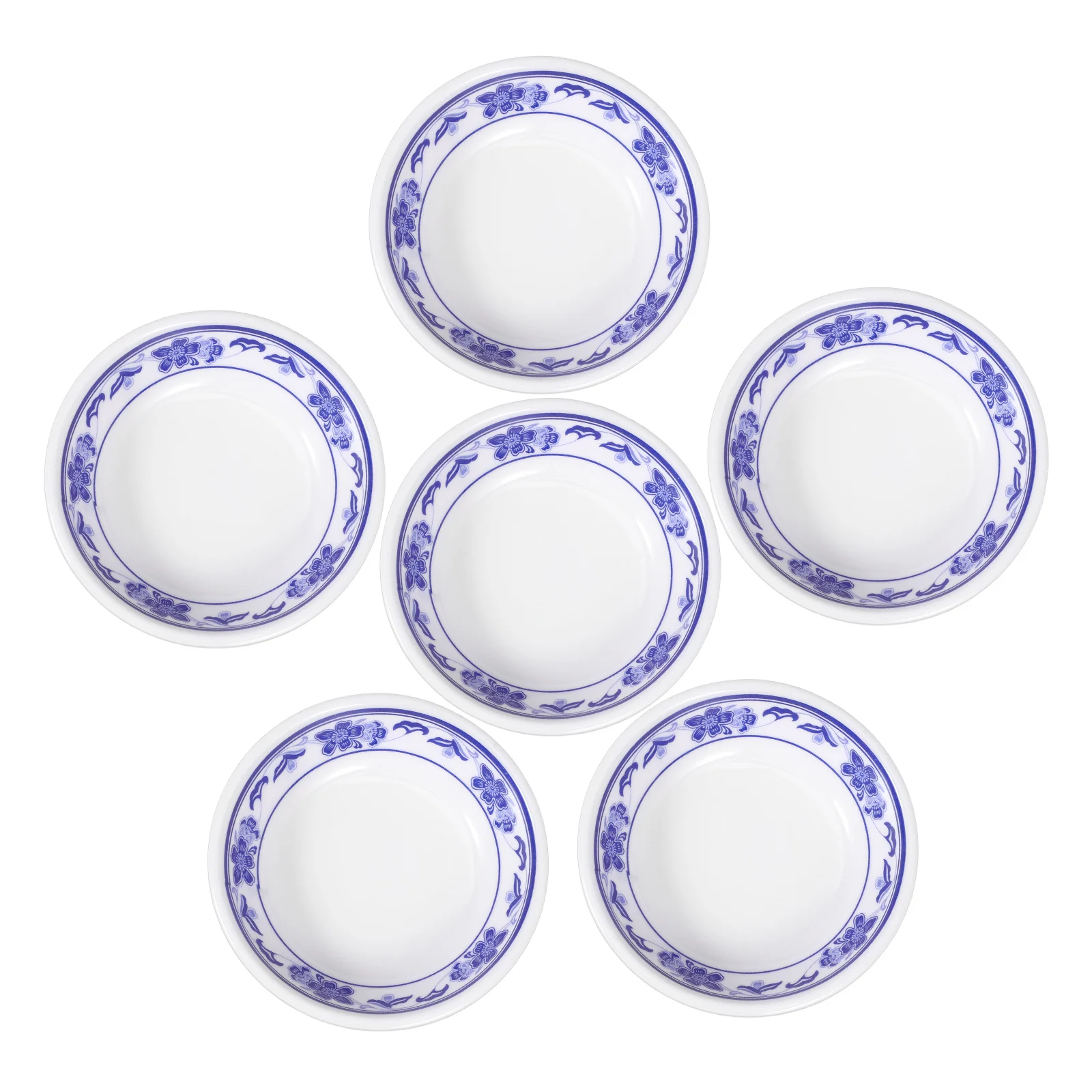 

6Pcs Food Grade Sauce Plates Melamine Small Dipping Dish Reusable Condiment Container for Barbecue Restaurant Home