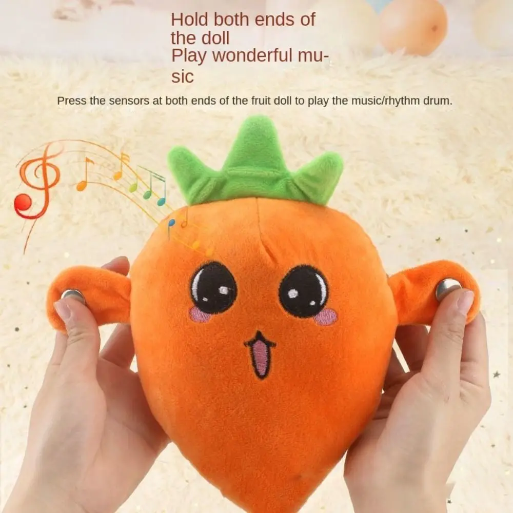 New Interactive Musical Sensing Beat Fruit Musical Dooll Electric Strawberry Banana Fruit Sensing Beat Piano