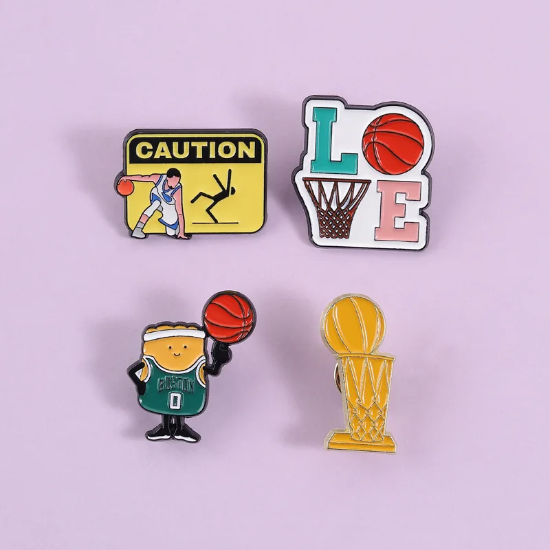 Cartoon basketball game metal accessory badge Fun Basketball Game Series Brooch Enamel Pins Jewelry Accessories Gifts