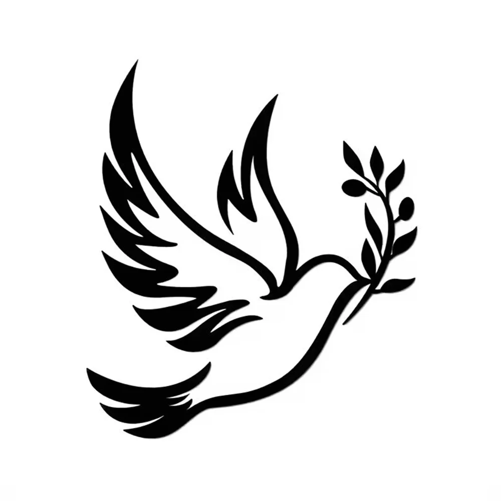 Peace Dove with Olive Branch Car Sticker Vinyl Decal, Window Bumper Decor, Bird Silhouette Car Accessories for Truck SUV Van
