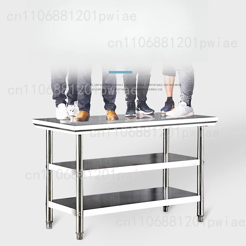Stainless Steel Work Table Heavy Duty Food Prep Worktable with Adjustable Height for Restaurant
