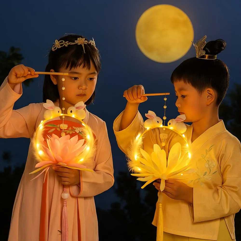 

DIY Material Bag Children's Rabbit Lantern Moon Handmade Mid-Autumn Festival Lamp Chinese Style Luminous Bunny Handmade Lamp