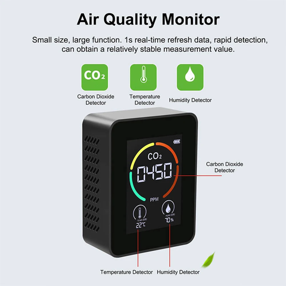 3 In 1/5 In 1 Air Detection Counter With Infrared Sensor For Real-time Monitoring Air Quality Monitor Meter TVOC Formaldehyde