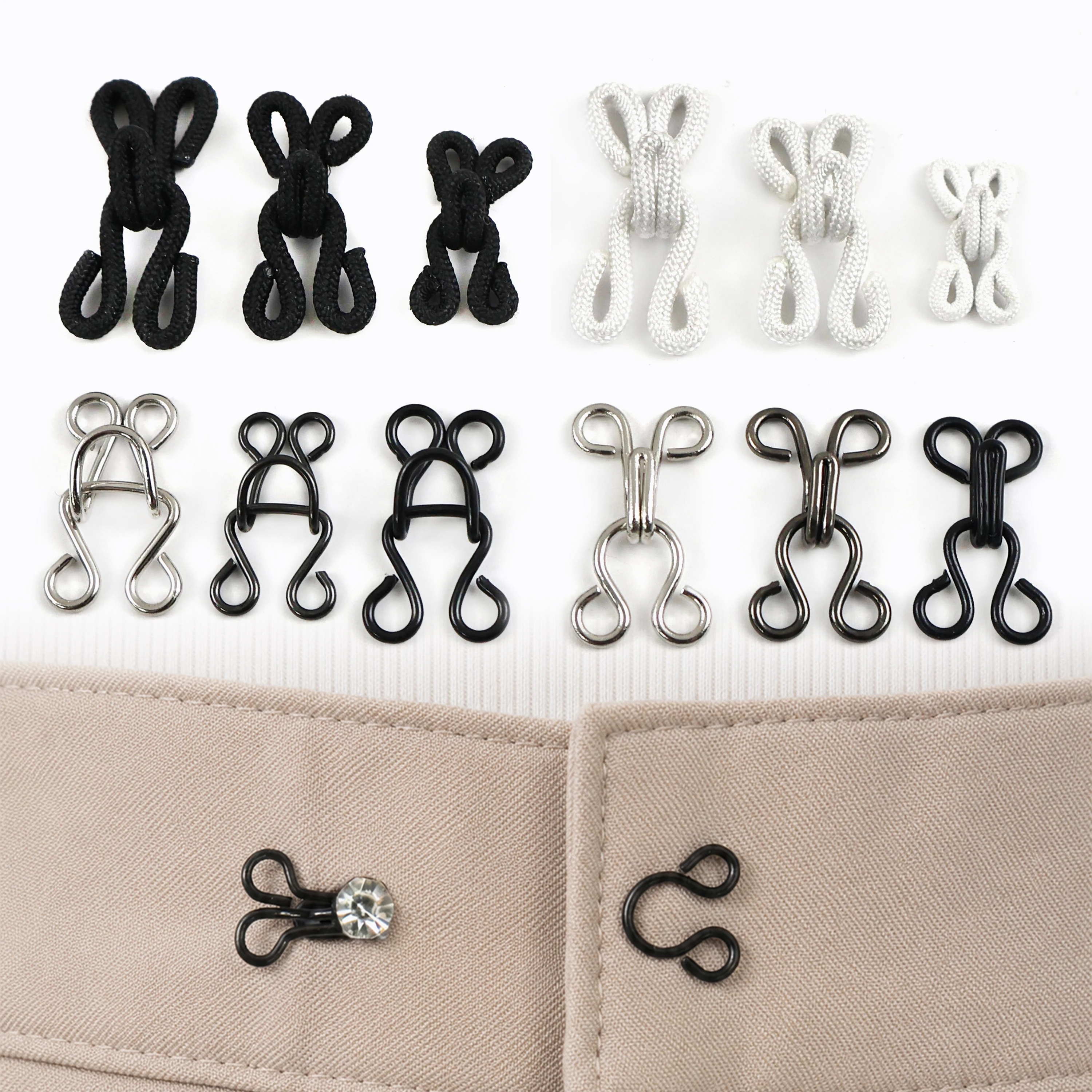

50/100Sets Metal Hook Fasteners Sewing Hooks Invisible Garment Buttons for Jeans Trousers Skirt Bra Clothing Repair Accessories