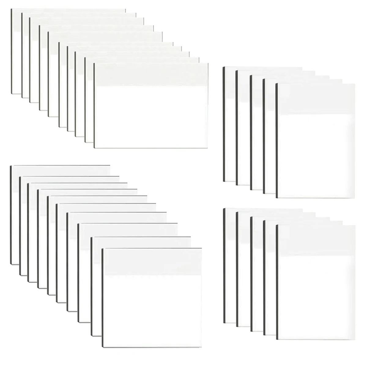 30PCS Clear Notes Pads, 3 Sizes, Waterproof Self-Adhesive Translucent See Through Sticky Notes for School & Office