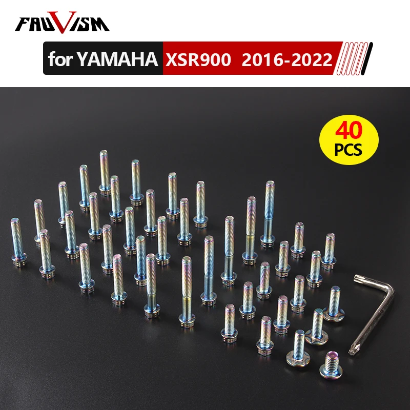 Motorcycle Engine Bolts 40pcs Stainless Steel M6 Hex Head Socket Head Cap Screws and Nuts Suitable for Yamaha YAMAHA XSR900