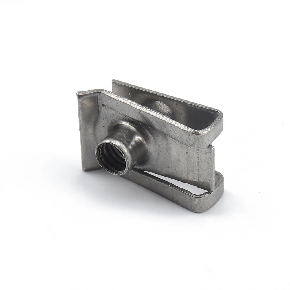 

10pcs Pinch Nut Clips High Strength Hardness Bodywork Motorcycle Bolts Panel Fasteners Steel Silver Car Decorations U
