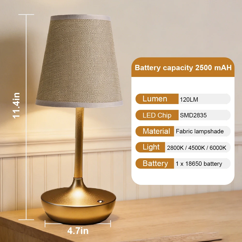 KFV Tafellampen 3 Kleuren Stoffen Lampenkap Design LED Dimbaar USB Oplaadbare Bureaulamp Slaapkamer Nachtkastje Leeslamp Decoratie wirreless desk lamp lesenaarlamp tafel lamp reading lamp oplaadbare