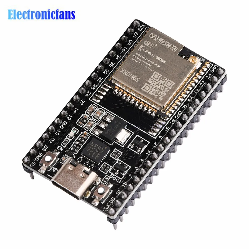 Imagem -03 - Devkitc-placa de Desenvolvimento Wifi e Bluetooth Equipada com Esp32 Wroom32d 32u Esp32 Módulo Wrover Iot Nodemcu-32 tipo c