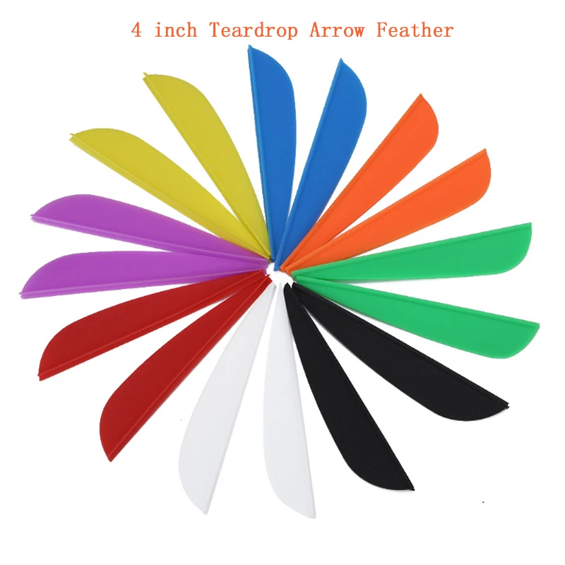 Elastic Plastic arrow feather for archery, 4 inch, multi-color, free combination, DIY accessories, 24 PCs