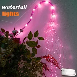 100 LED Pink String Lights Valentine's Day Waterfall Light Garland Led Fairy Lights Home Birthday Wedding Party DIY Decorations