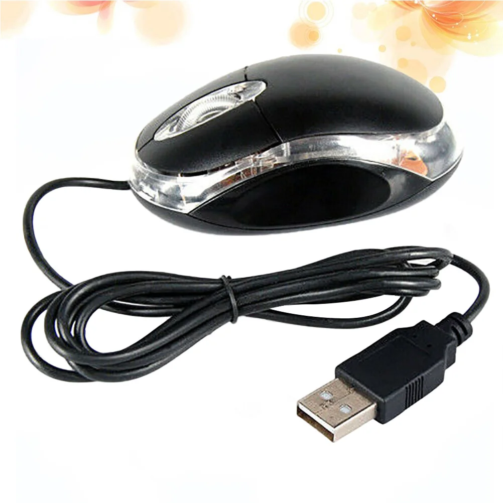 

1Pcs Optical USB Mouse Ergonomic Office Wired Mouse Black for Pc Laptop Desktop High Precision 1000dpi Rapid Response Scroll