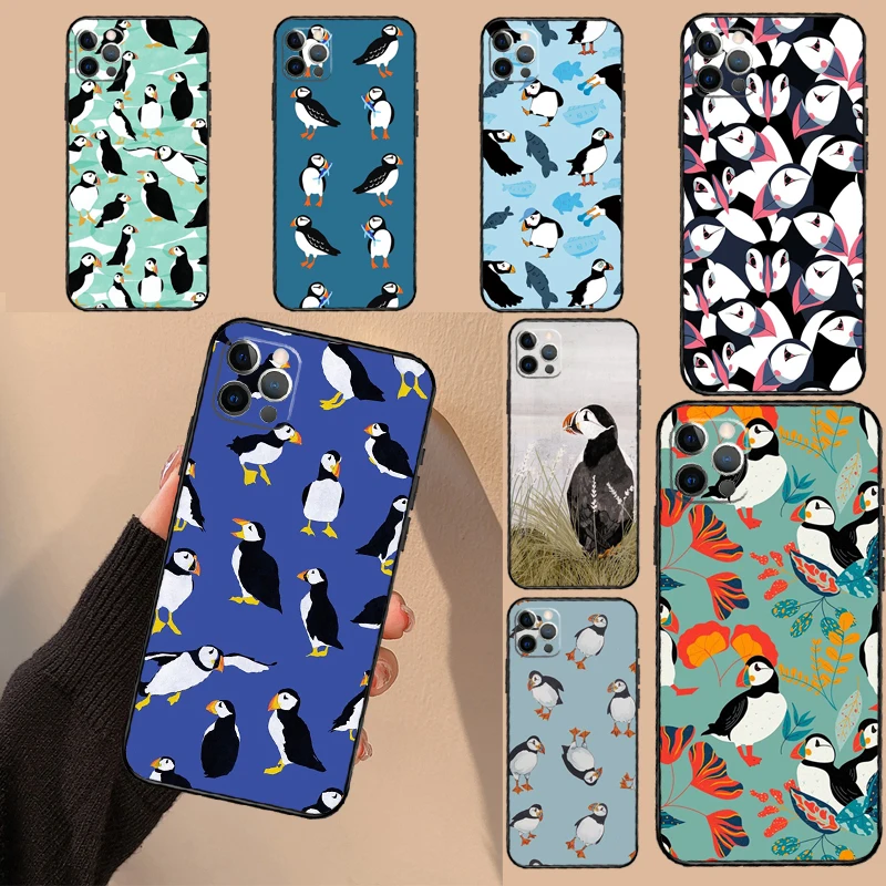 

Чехол для телефона Puffin Bird для iPhone 16, 15, 14, 13, 12, 11 Pro Max 13, мини XR 15, 16 Plus 16e, защитный чехол