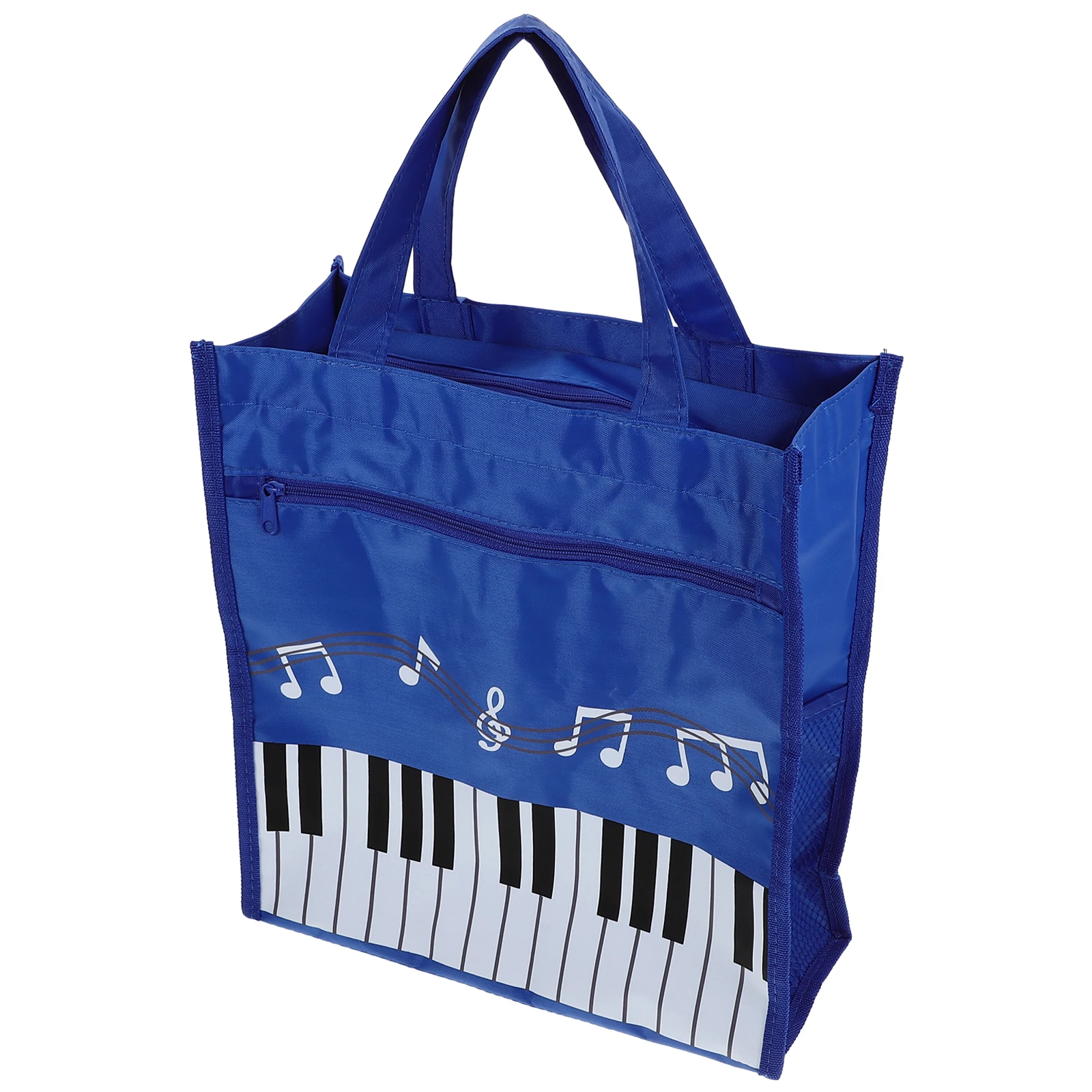 

Music Note Piano Music Note Bag Bag Blue Storage for Books Keys Double Layer Portable Teacher Student Handbag Piano