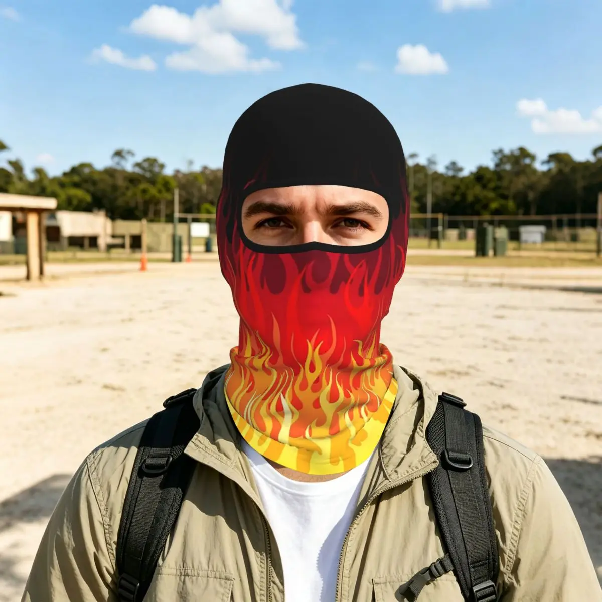 Red Hot Rod Flame On Edge Black Background Balaclava Full Face Mask Sun Protection Neck Gaiter For Motorcycle Cycling Outdoor