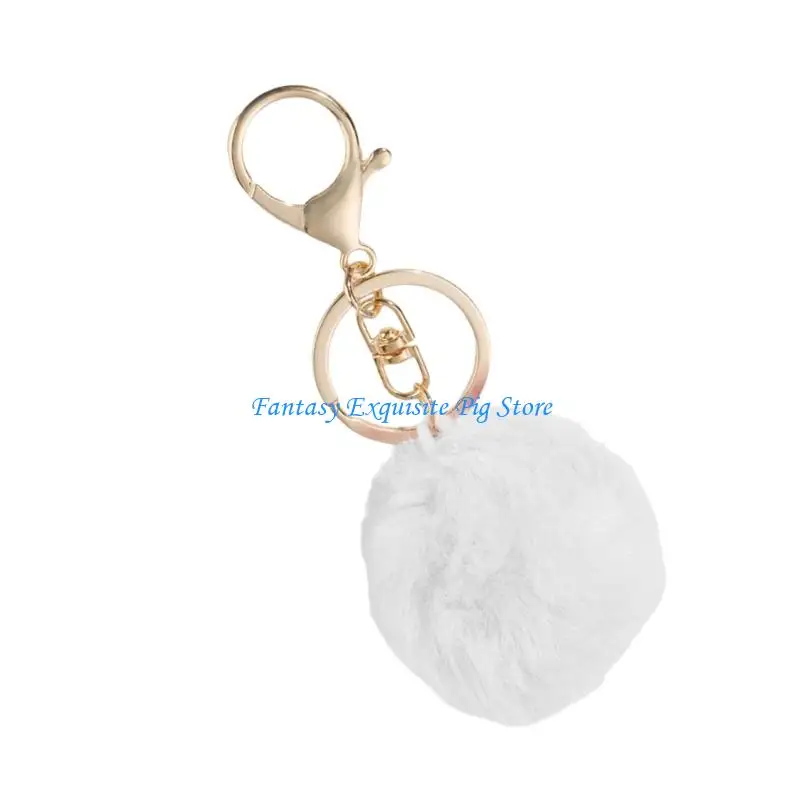 ديكورات سلسلة مفاتيح من البوليستر الناعم مع زخارف سلسلة مفاتيح من الكرات القطيفة القابلة للتبديل للتخصيص الإبداعي