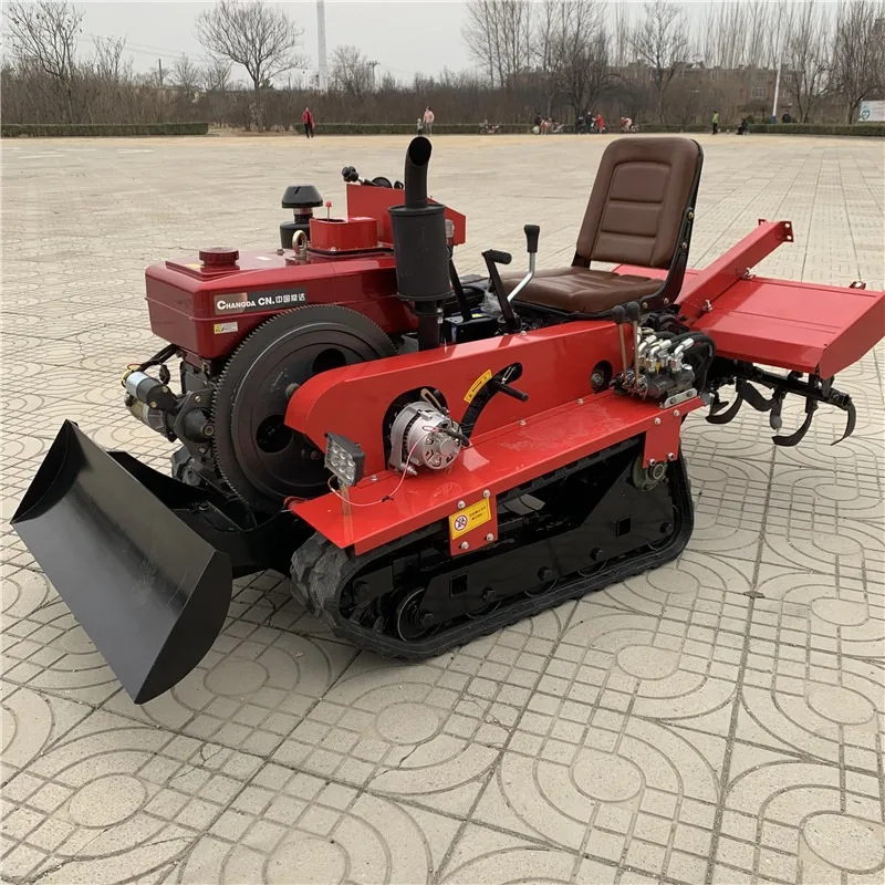 Multifunctional Crawler Tiller Small Plough Ditching Machine Farm Soil Cultivator FOB Custom Agricultural Cultivate Equipment