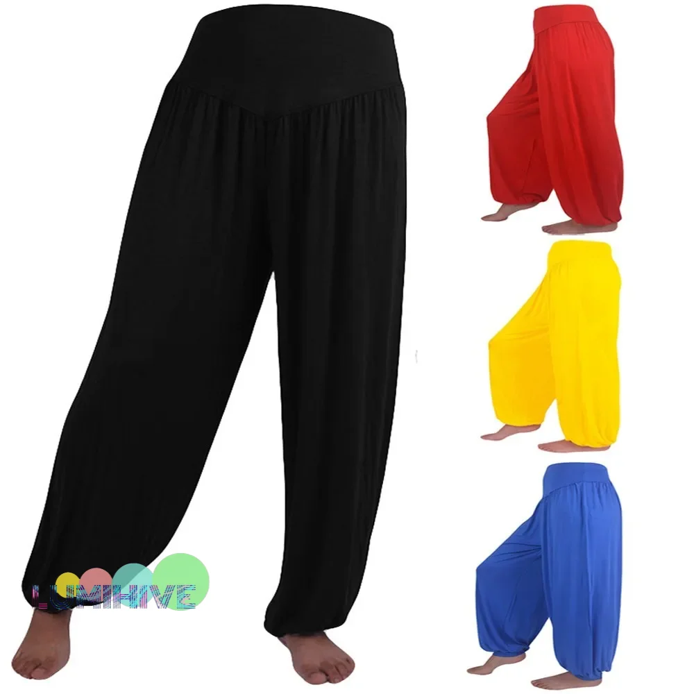 

2025 Women Yoga Pants Women Elastic Loose Soft Yoga Sports Pants Casual Pants for Women Middle Waisted Cotton Blend Trousers
