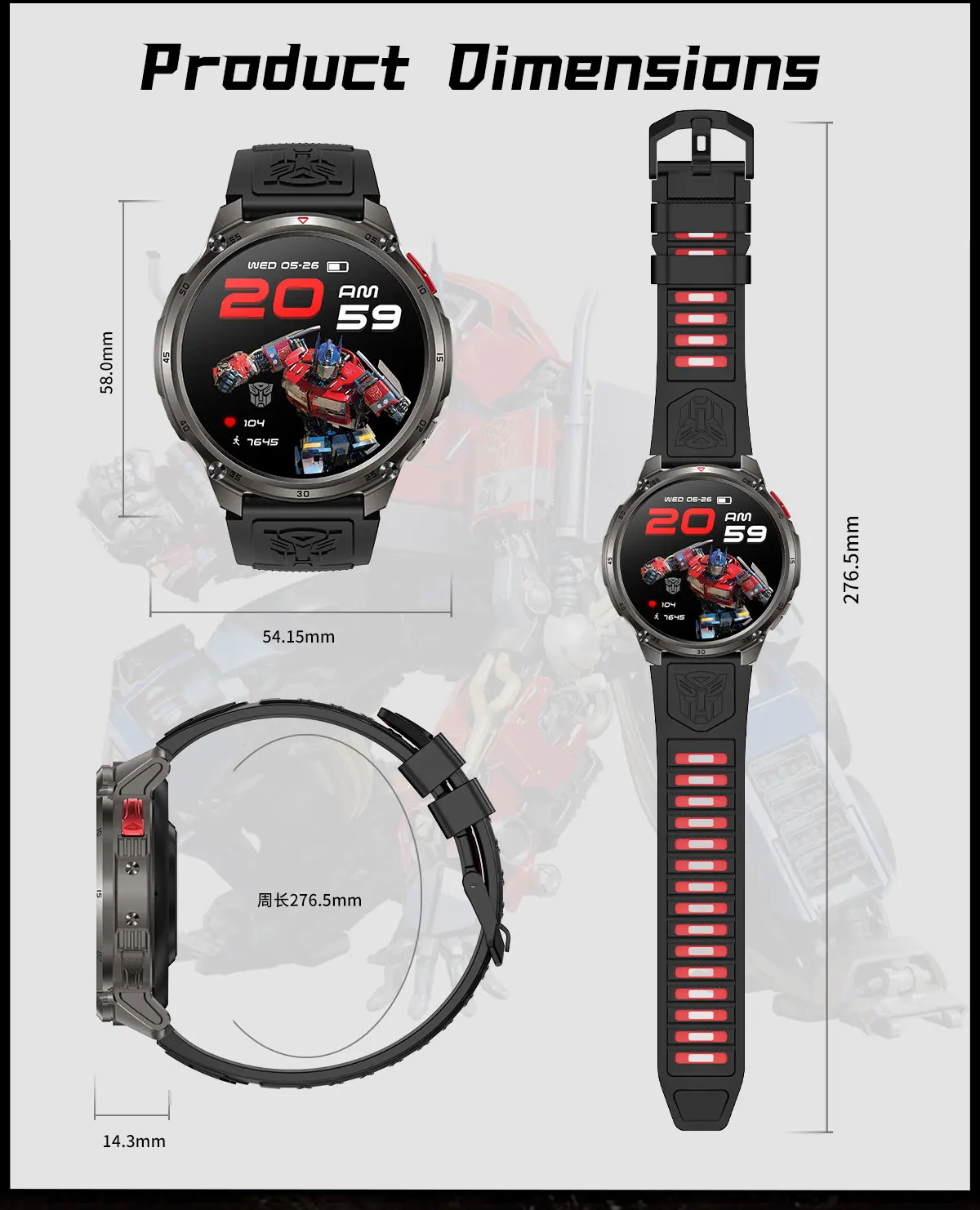 2026 Neue T-RX5 1200mAh Akku Smartwatch für Herren 1,7" HD-Bildschirm Kompass Taktische Taschenlampe IP68 Wasserdicht BT-Anruf Militäruhr – Detail 17