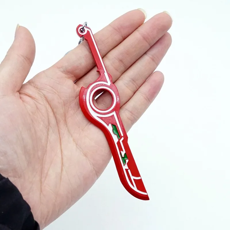 12 cm/4,72 pulgadas Xenoblade Chronicles 2 el conjunto completo de modelos de armas para llaveros de hoja Monedo espada colgante de Metal para Cosplay
