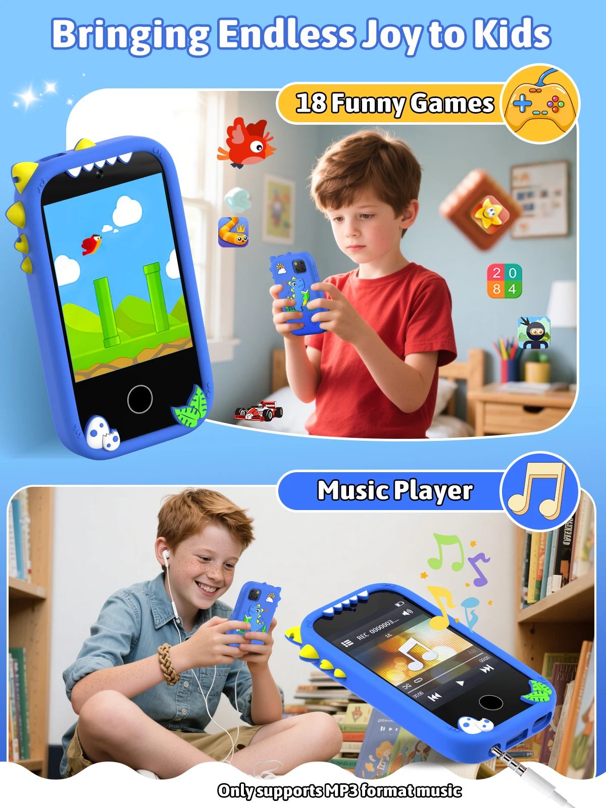 لعبة هاتف تعلم تعليمية للأطفال الكل في واحد مع كاميرات مزدوجة. لعبة كاميرا ذكية محمولة للأعمار من 3 إلى 12 سنة. عيد الميلاد وعيد الميلاد G #5