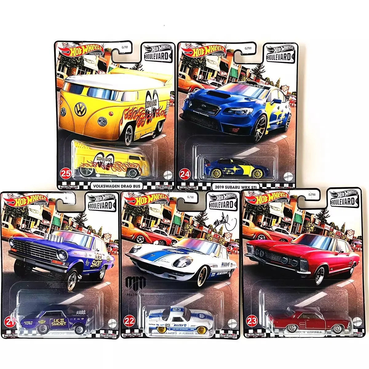 

Коллекционная модель автомобиля Hot Wheels Original Premium Boulevard Drag Bus Moon Eyes Gjt68 из литого металла для коллекционеров, подарок
