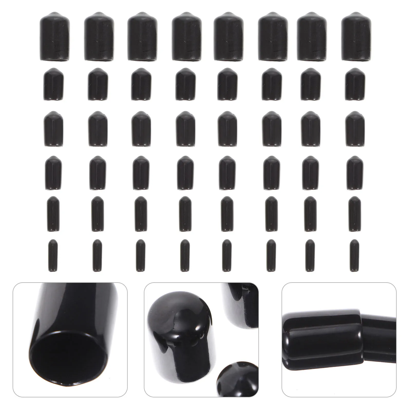 

PVC End Caps Thread Protector Rubber Boot Replacement Flexible Screw Covers Furniture Hardware Plugs Protective Round Plugs