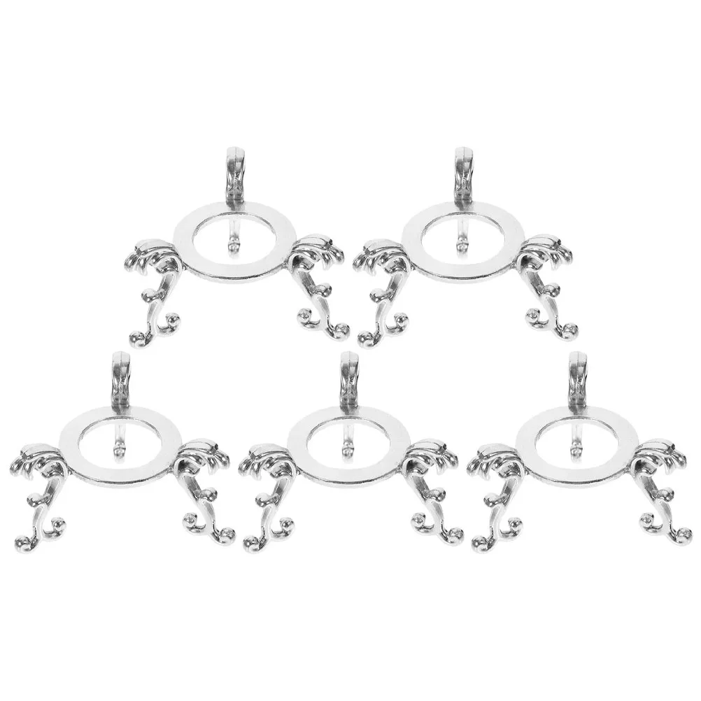 

5Pcs Crystal Ball Display Stand Metal Alloy Base Sturdy Design Home Office Decor Easy Maintenance Unique Light Refraction