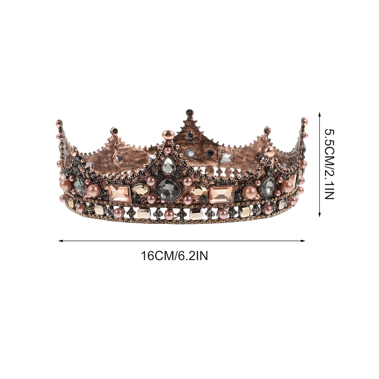 

1pc Vintage Bridal Crown Exquisite Baroque Headpiece Wedding Party Costume Anniversary Celebration Accessory Perfect Gift Women