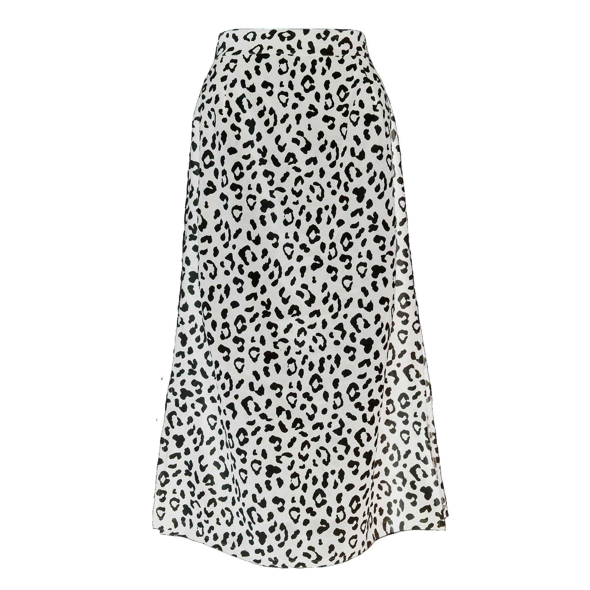 Woman Skirts Harajuku Spring/summer 2021 Ladies Leopard Print Chiffon Printing Split  Sexy  Womens WSL4104