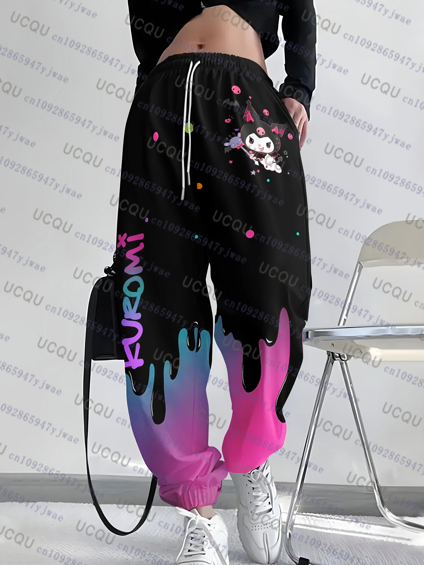 2026 الكرتون مرحبا كيتي ثلاثية الأبعاد طباعة منامة السراويل زوجين موضة السراويل الطويلة غير رسمية لخريف موضة المرأة الرجال المنزل بنطلون #3
