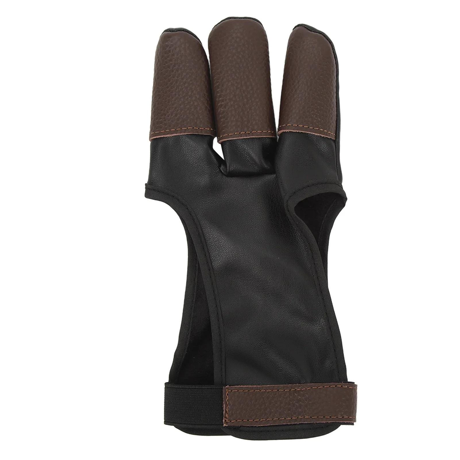Archery Three Finger Guard PU Leather Comfortable Breathable Adjustable Non Slip Unisex Archery Glove for Sporting Events