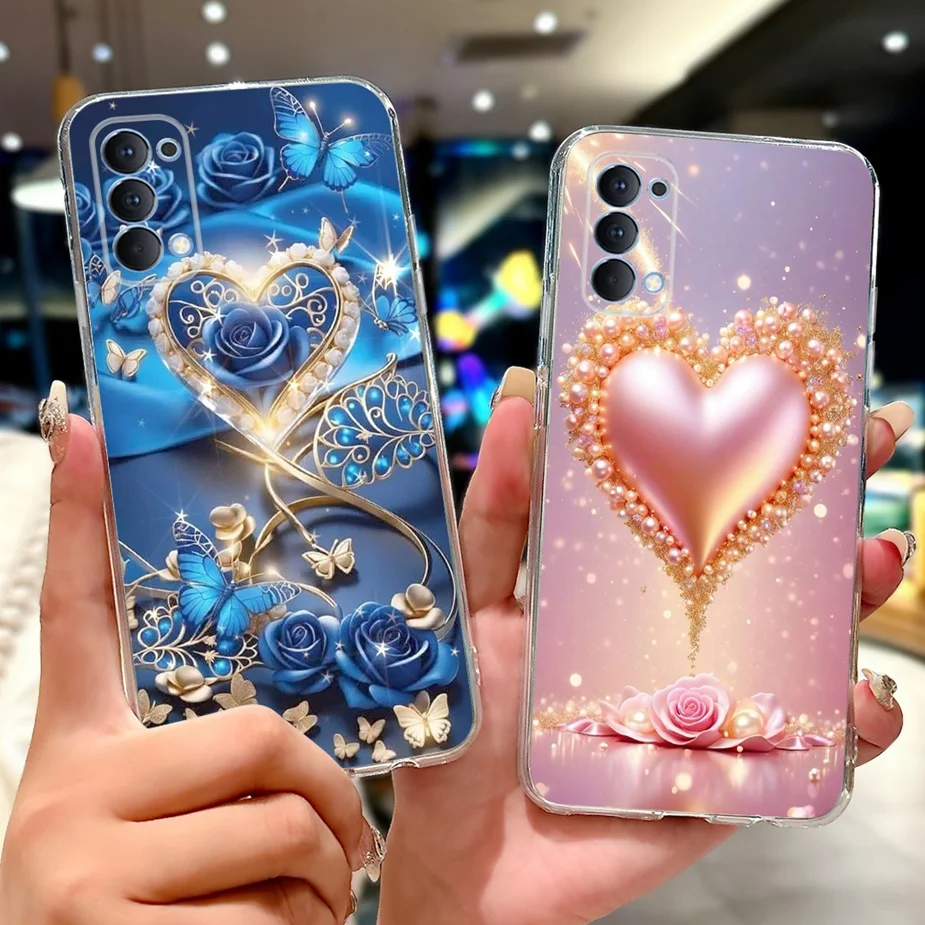 Per Oppo Reno4 Pro 4G Caso CPH2109 Gatto Sveglio Dipinto Della Copertura Morbida Sottile Cassa Del Telefono Per Oppo Reno 4 Pro Reno4 5G CPH2091 Fundas Coque