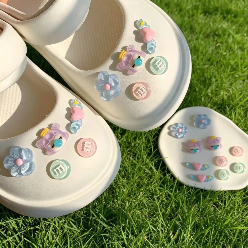 Cute Transparent Flower Candy Shoe Charms Set, Colorful DIY Clog Accessories, Aesthetic Shoe Decor Gift For Teen Girls Women