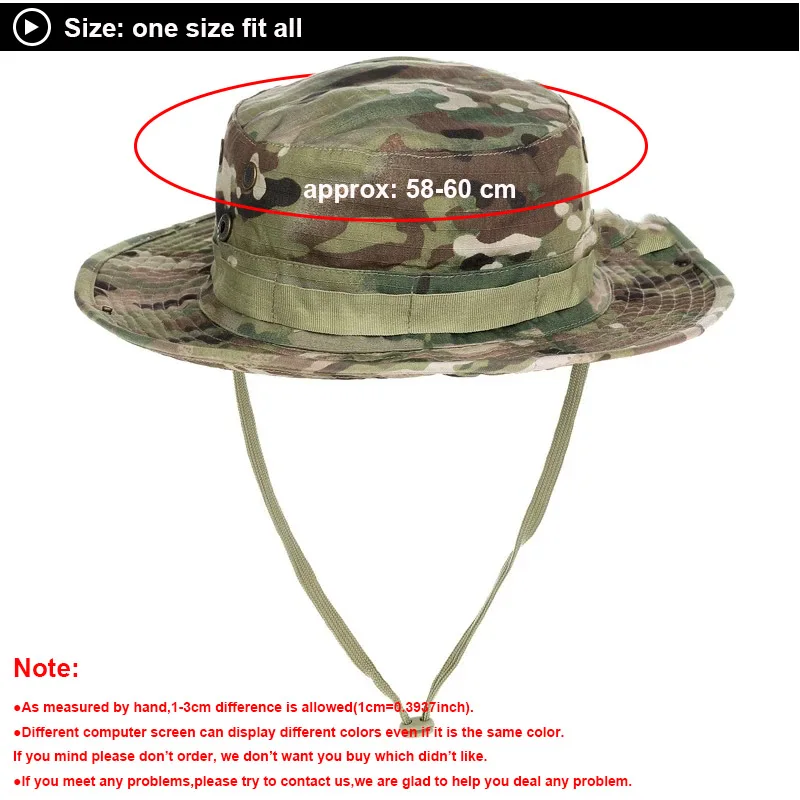 Summer Outdoor Boonie Hat Caps Bucket Hats Panama Summer Cap Hunting Hiking Outdoor Camo Caps Men