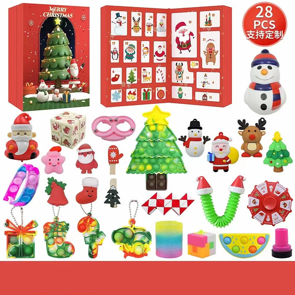 Fidget Advent Calendars for Kids Christmas Advent Countdown Calendars Days Bubble Toy Surprise Box Sensory Packs Surprise Gifts