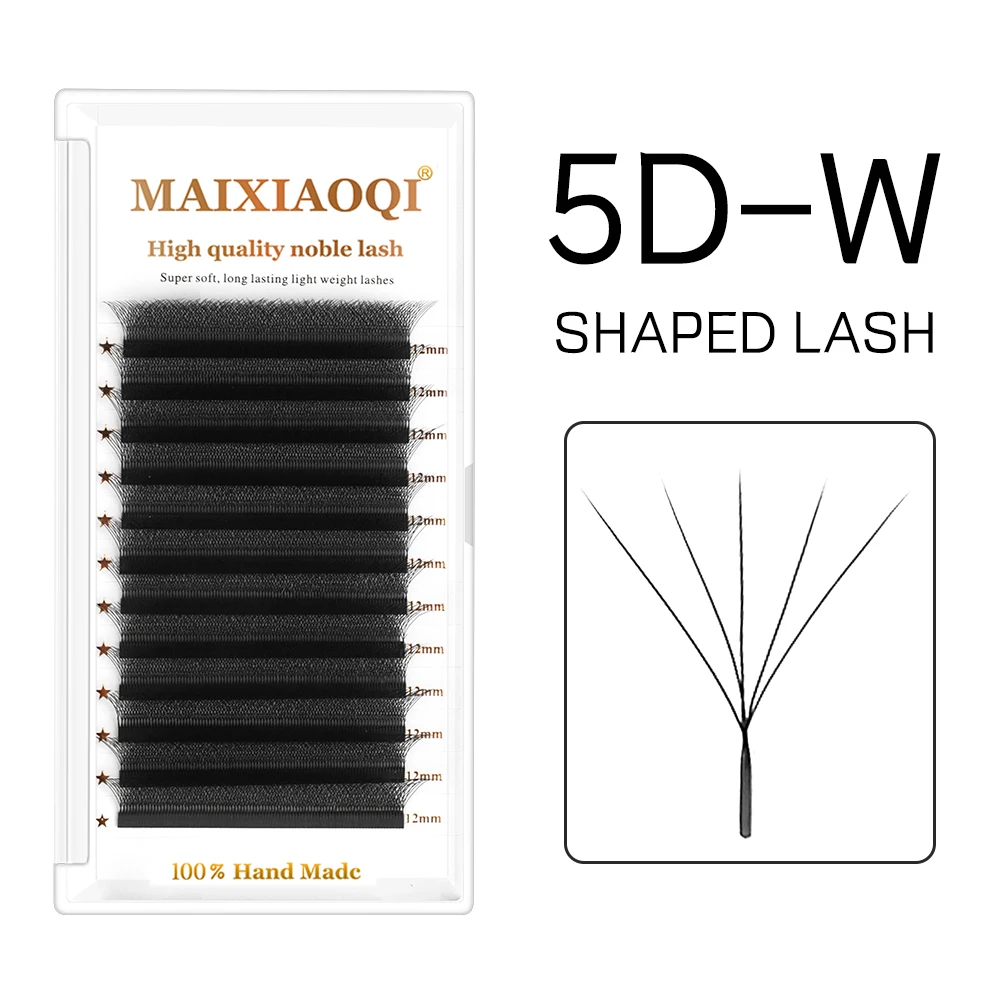 MAIXIAOQI 5D W Shaped Bloom Automatic Flowering Premade Fans Eyelashes Extensions Natural Soft Light High Idividual Lashes