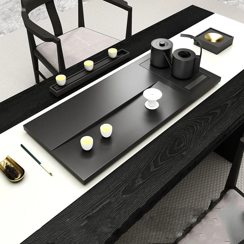 

Tableware Luxury Tea Tray Office Hospitality Drainage Chinese Kitchen Long Rectangle Tea Tray Living Room Bandejas Home Products