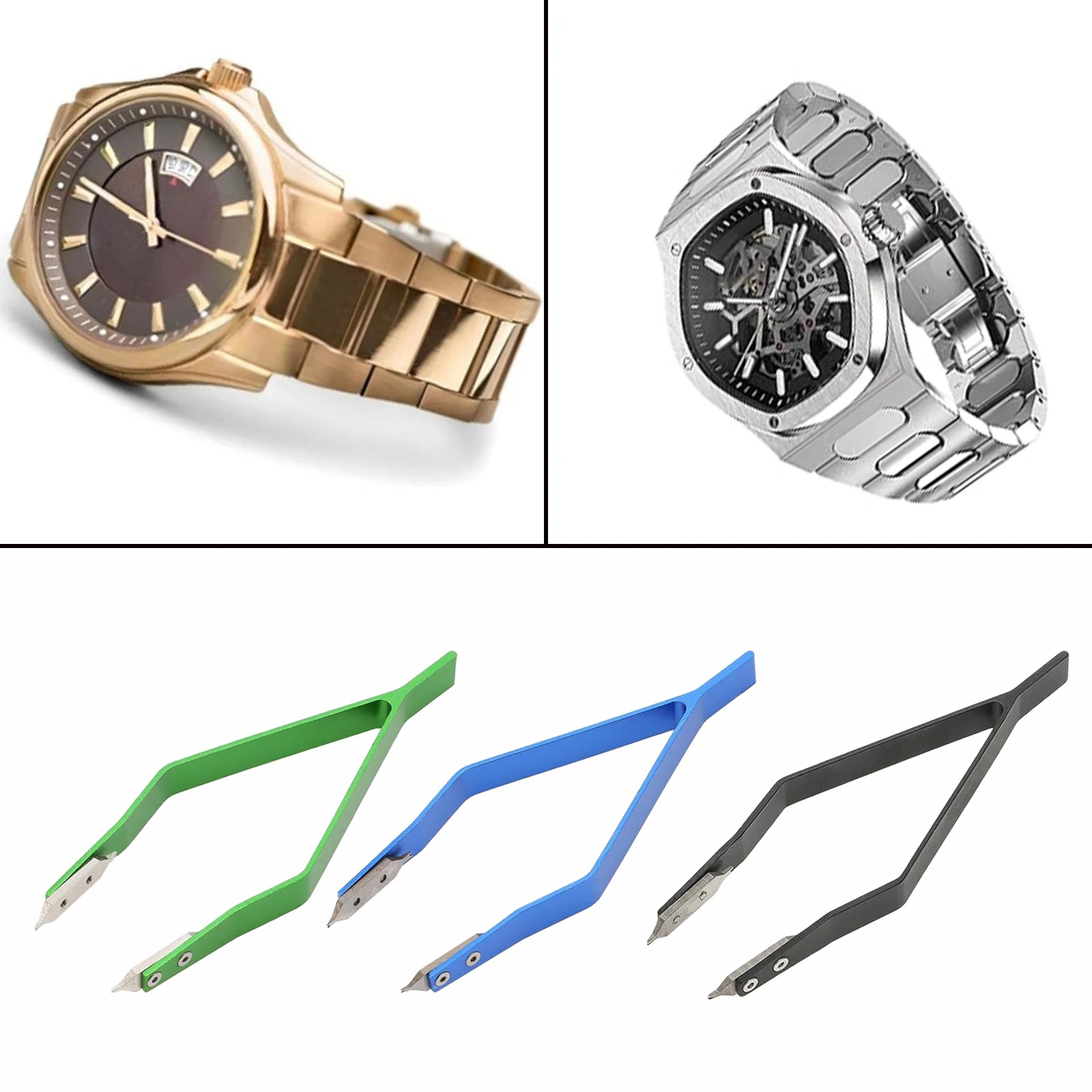 Spring removal tweezers with a V-shaped head V-shaped watch spring bar tweezers watch spring bar tool