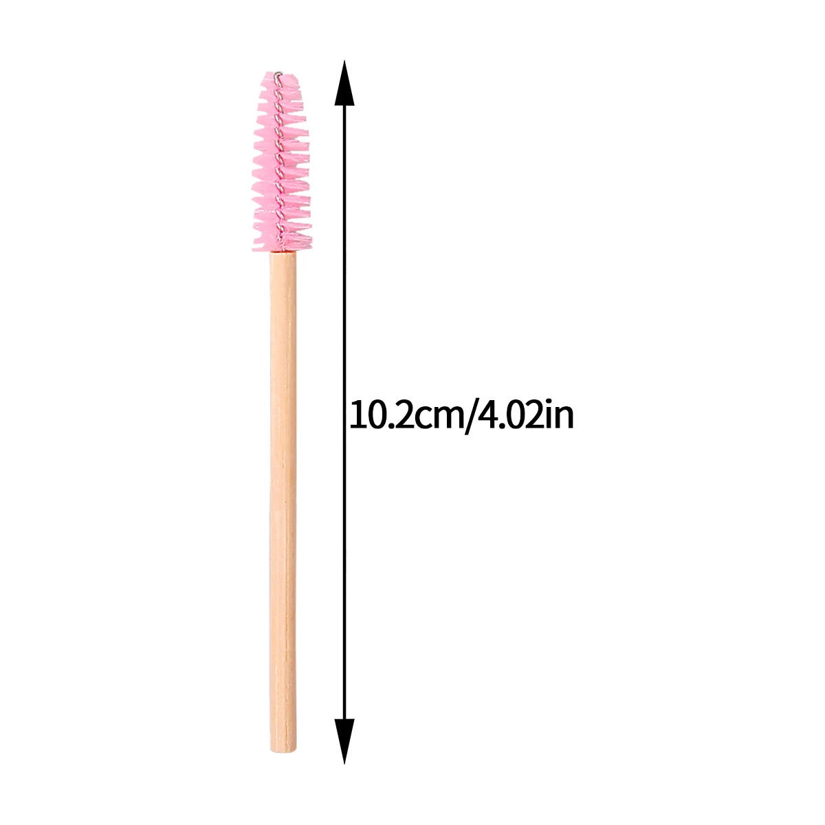 50PCS bamboo-handled mascara brush, spiral soft eyelash curl brush, eyebrow brush, flexible, beginner's beauty tool