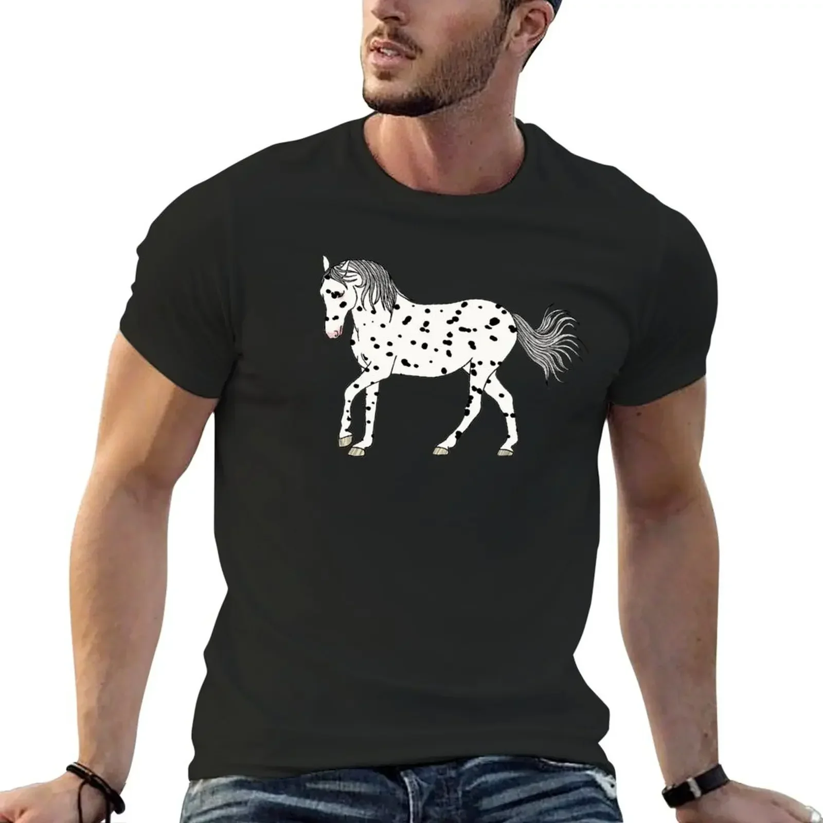 Leopard Appaloosa Horse T-Shirt basketball graphic tees vintage t shirts graphics plain T-shirts for men cotton