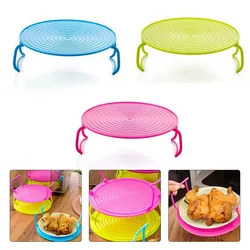 Multifunction Microwave Plate Stacker Steaming Food Tray Racks With Handle Frige Storage Rack Kitchen Accessories Cooking Tools