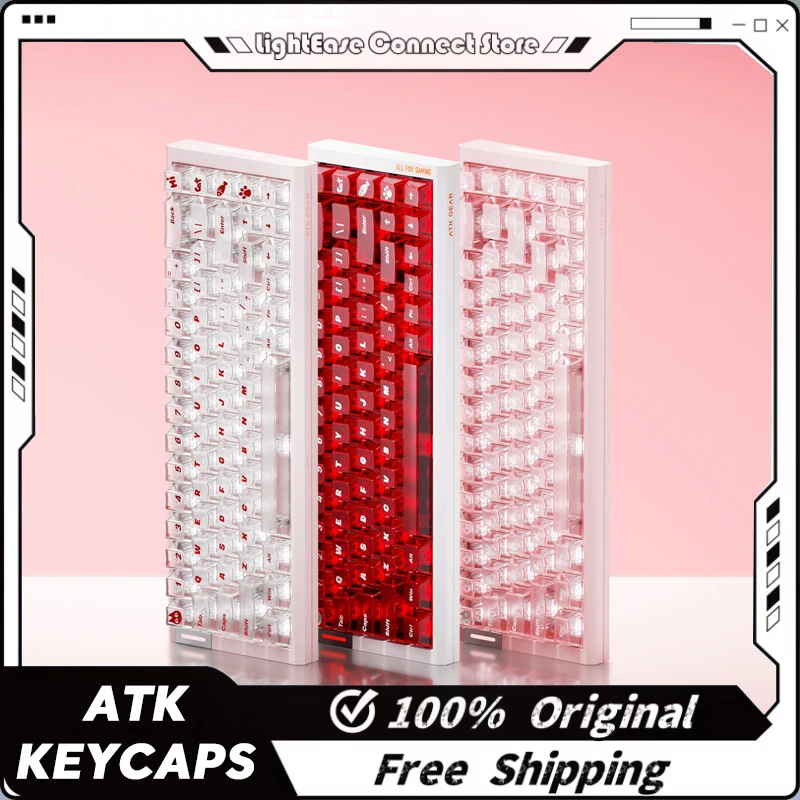 

Колпачки для клавиш для ПК ATK Rest Day, 94 клавиши, высокопрофильная, устойчивая к отпечаткам пальцев, верхний туман, прозрачная компьютерная клавиатура с положительной гравировкой
