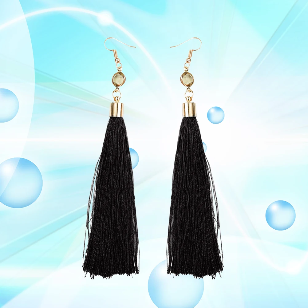 

Tassel Earrings for Women Black Long Durable Fashion Jewelry Party Festival Vacation Gift Eye catching Literary