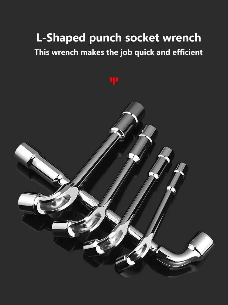 L-Shaped Socket Wrench Double Headed Elbow Perforated Wrench 7-Shaped Socket Wrench Outer Six Socket Auto Repair Wrench