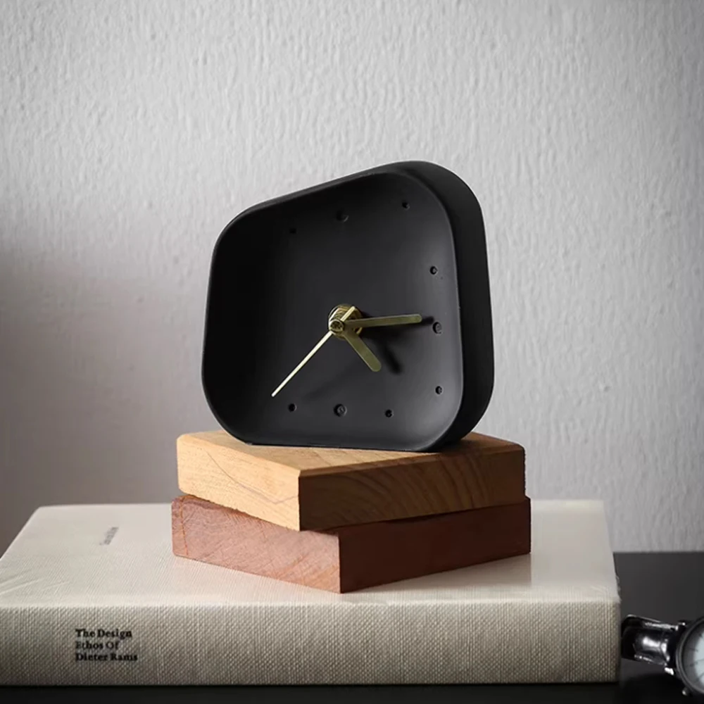 Minimally Designed Silicone Clock Mold Fashion design Desktop Ornament Cement Concrete clock Mold Nordic Style Home clock mold