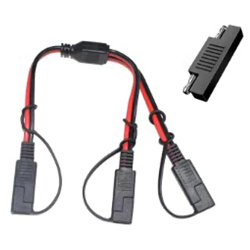 Automotive Extension Cable With SAE 1 To 2 Splitter Connector(14AWG), Y Type DC Power Cable Featuring A Reverse Polarity Adapter