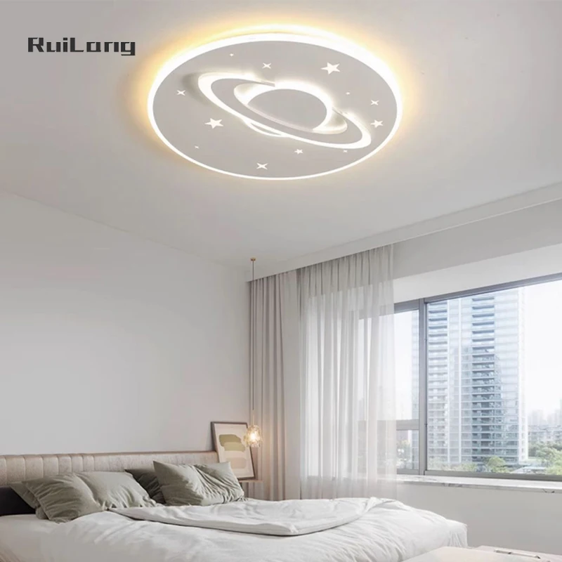 Lampada da soffitto moderna a LED Planet per la camera dei bambini Ragazzo Ragazza Camera da letto Studio Baby Lustre Cartoon Lampadario Spazio Plafoniera
